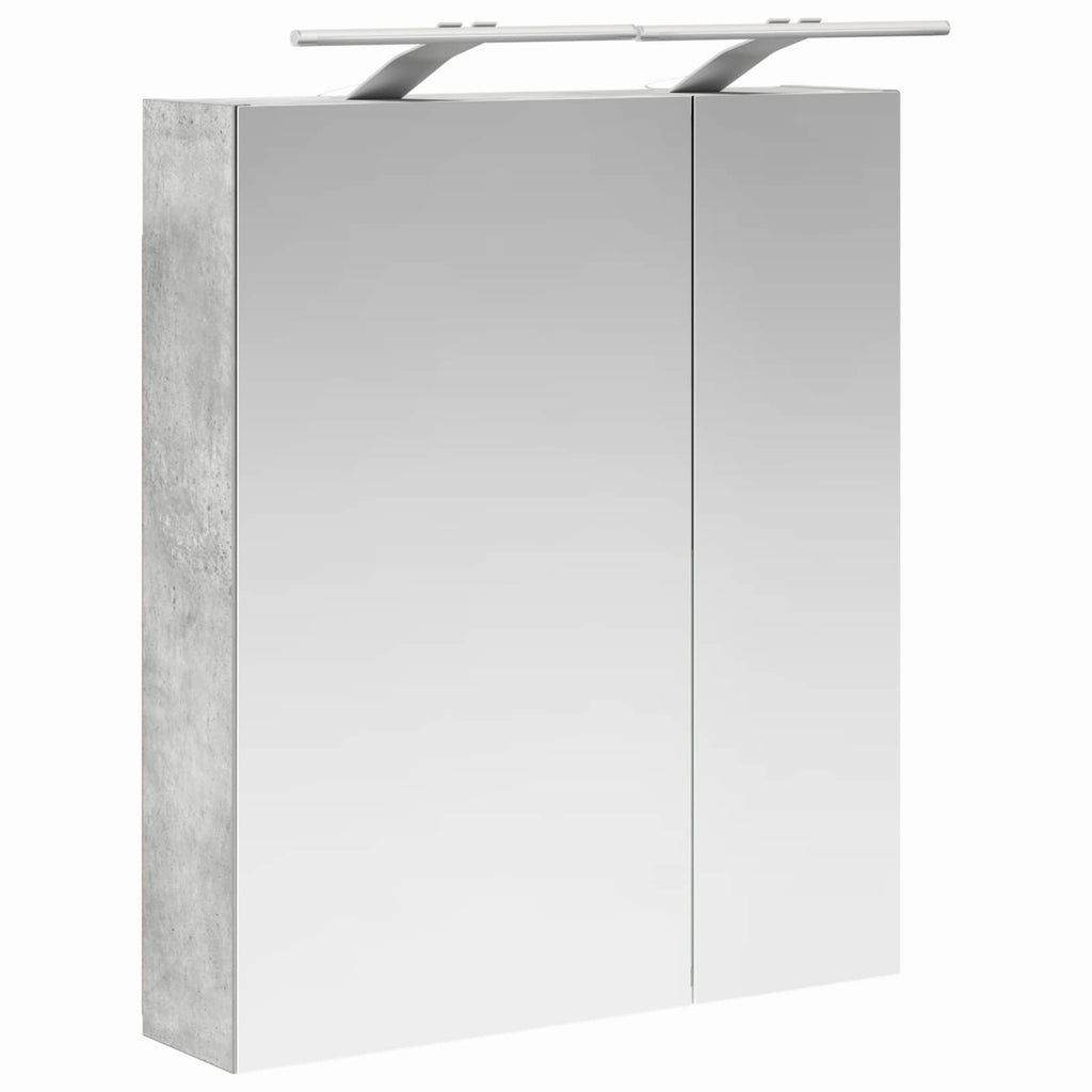 Badezimmerspiegelschrank mit Regal Beton Grau 60 x 14,5 x 70 cm