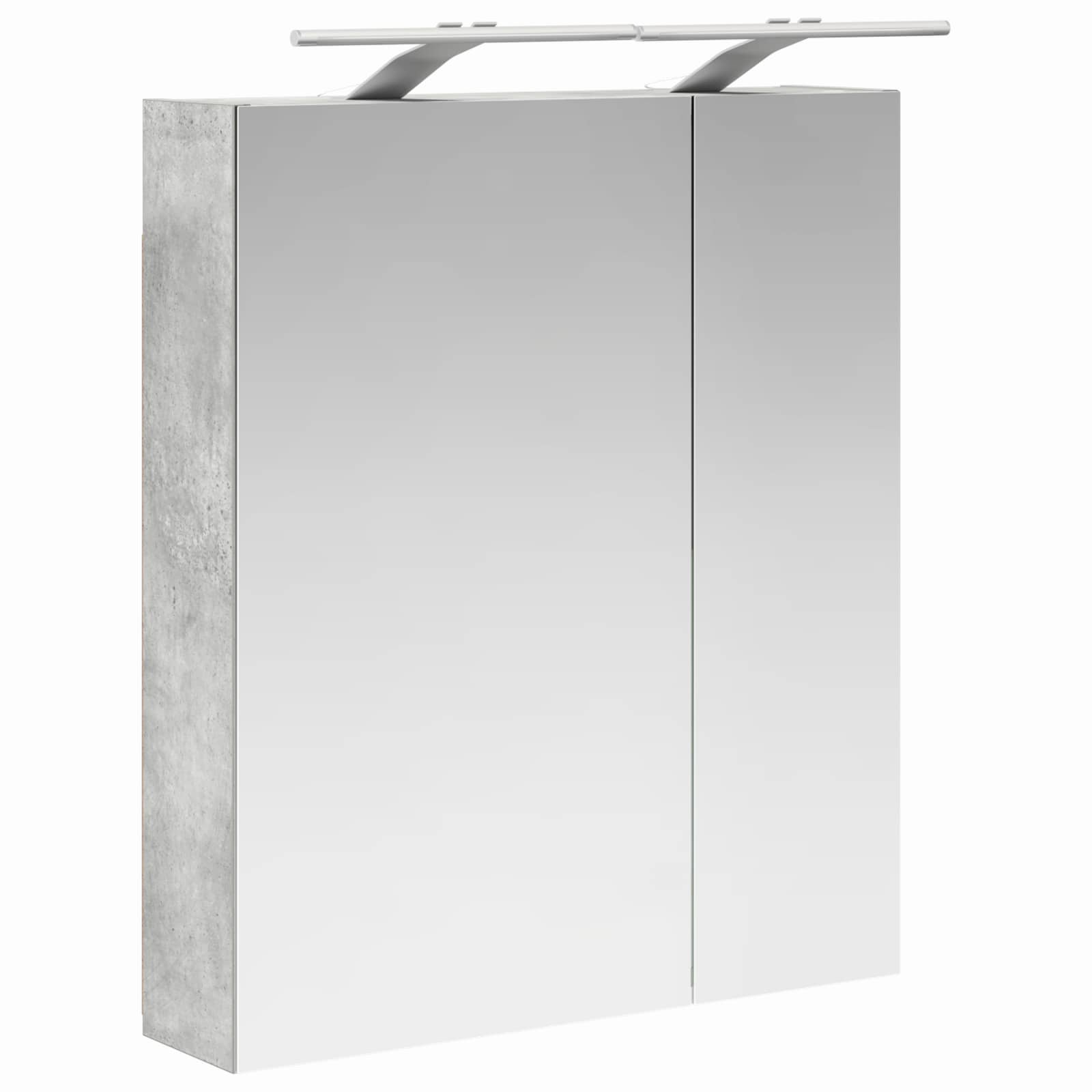 Badezimmerspiegelschrank mit Regal Beton Grau 60 x 14,5 x 70 cm