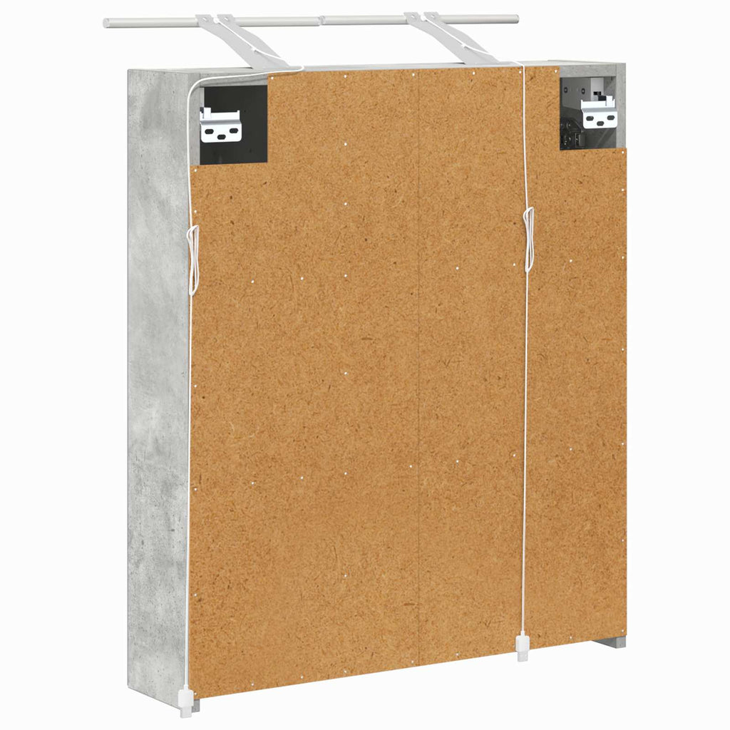 Badezimmerspiegelschrank mit Regal Beton Grau 60 x 14,5 x 70 cm