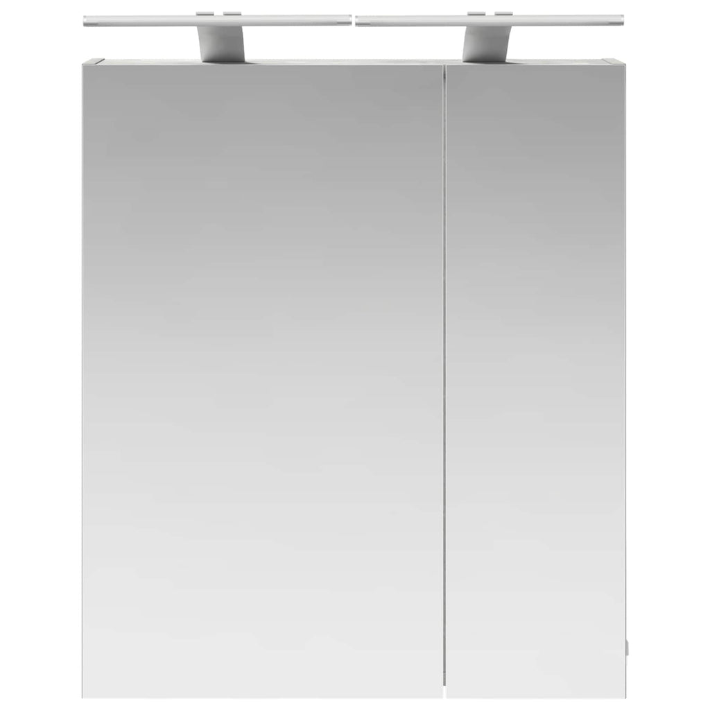 Badezimmerspiegelschrank mit Regal Beton Grau 60 x 14,5 x 70 cm