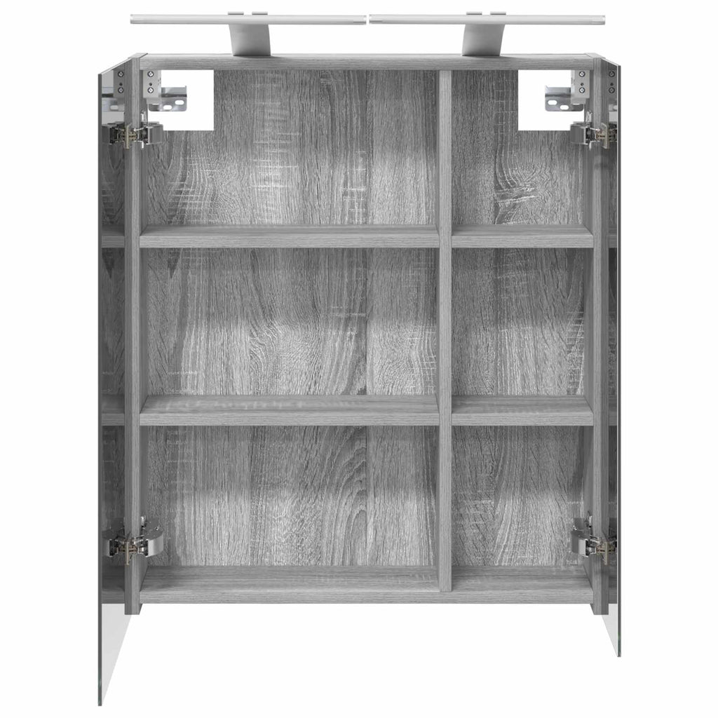 Badezimmerspiegelschrank Graues Sonoma 60 x 14,5 x 70 cm
