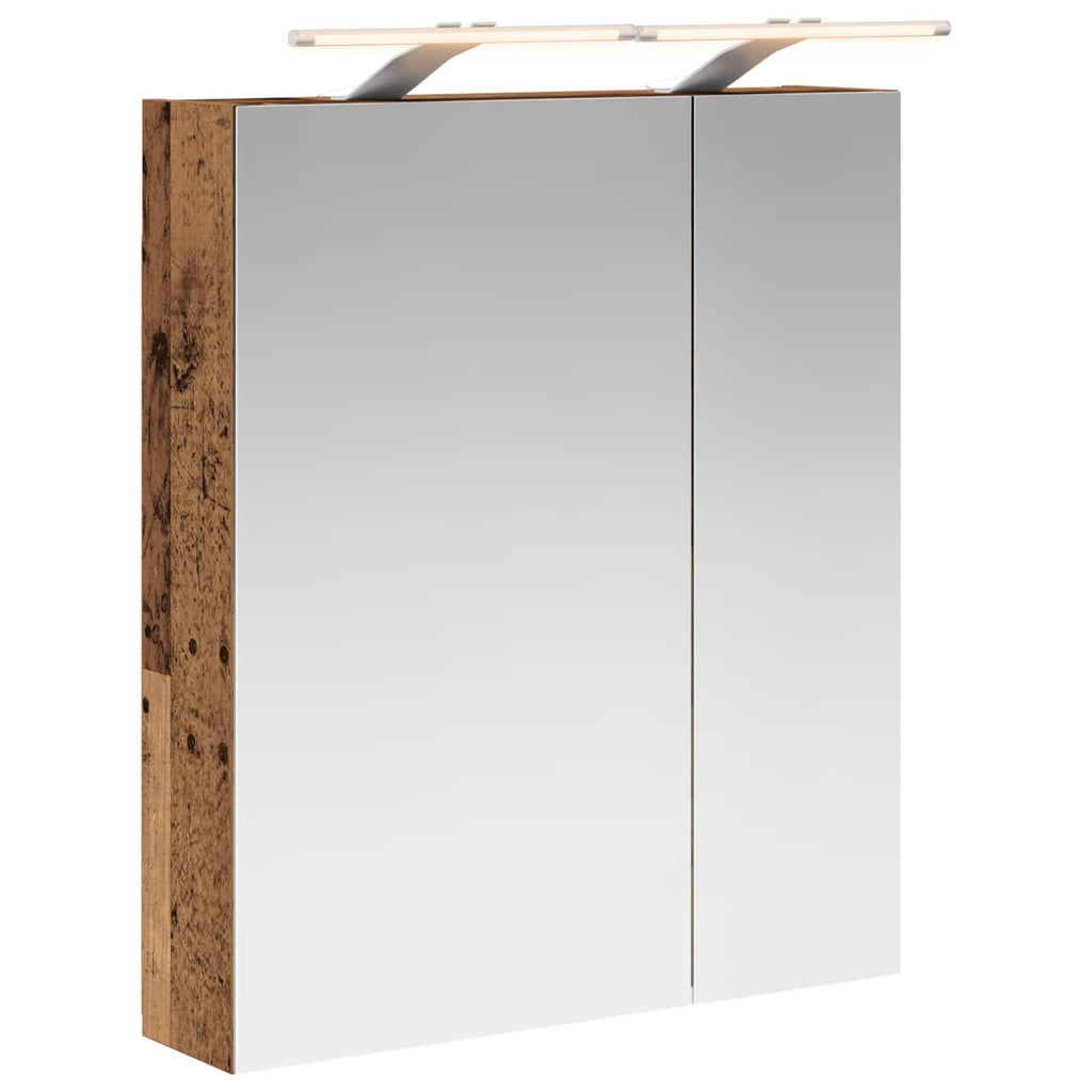 Badezimmerspiegelschrank mit Regal Altholz 60 x 14,5 x 70 cm