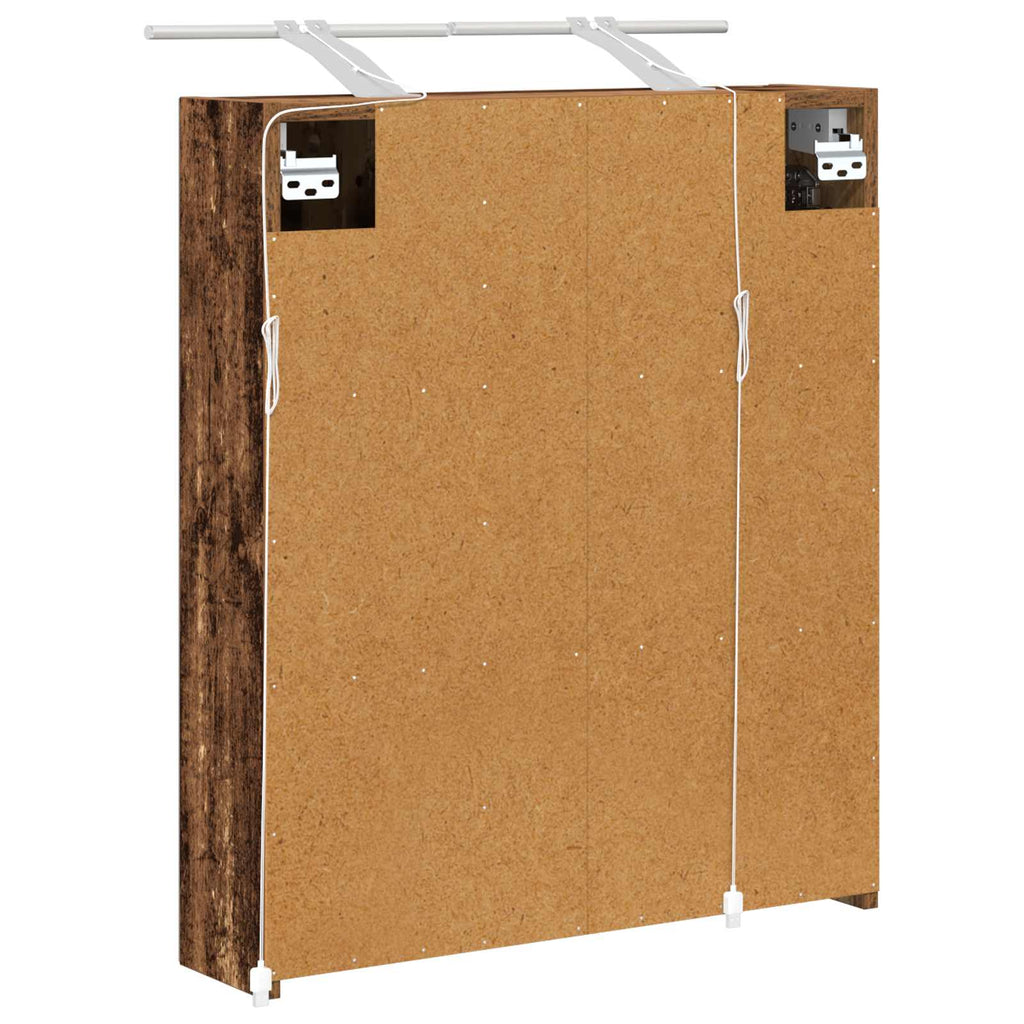 Badezimmerspiegelschrank mit Regal Altholz 60 x 14,5 x 70 cm