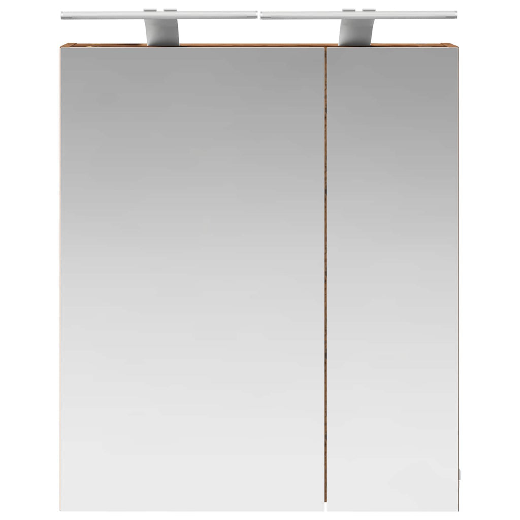Badezimmerspiegelschrank mit Regal Altholz 60 x 14,5 x 70 cm