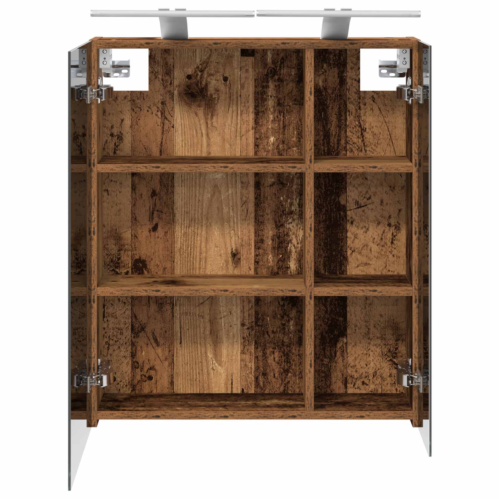 Badezimmerspiegelschrank mit Regal Altholz 60 x 14,5 x 70 cm