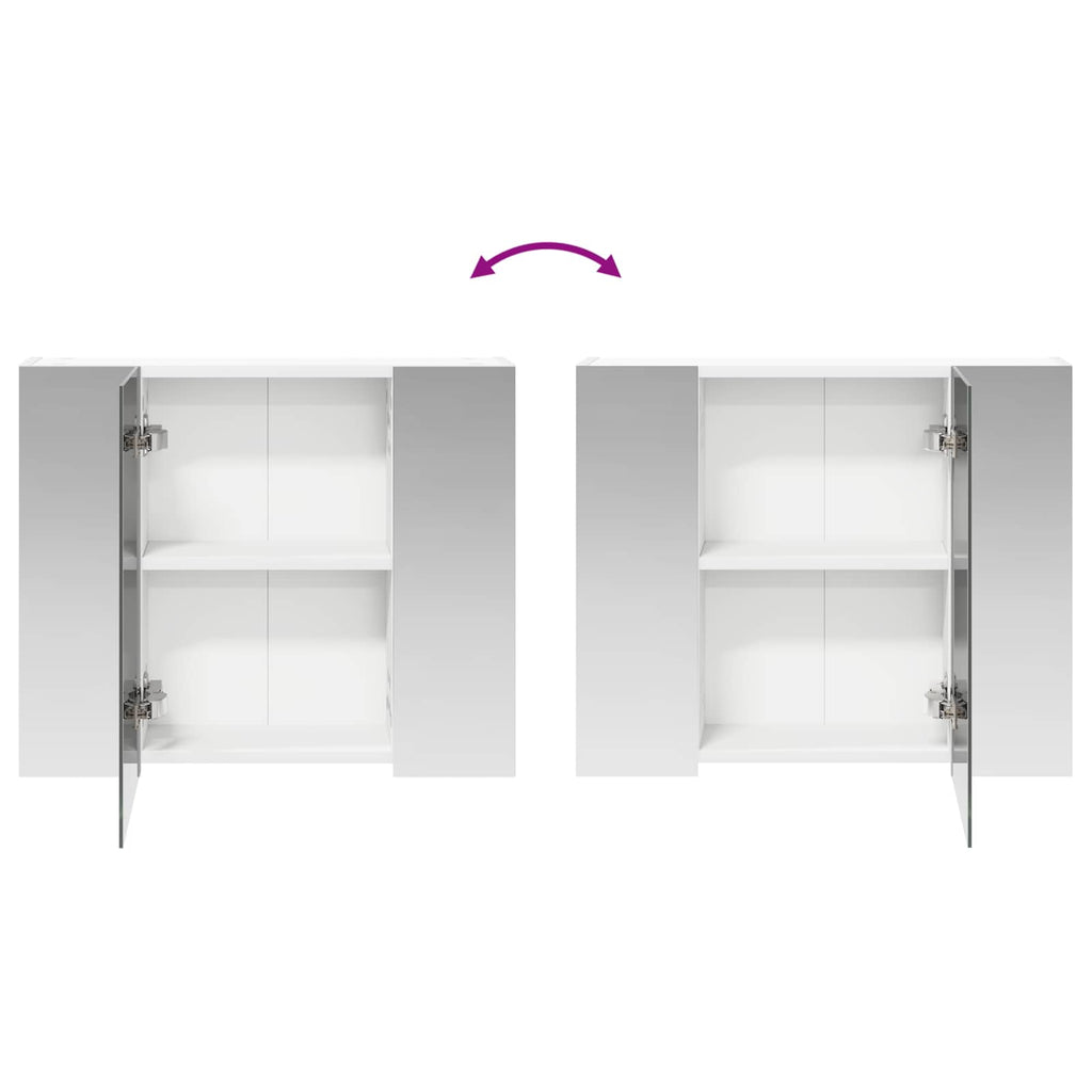 Badezimmerspiegelschrank Weiß 60 x 14,5 x 50 cm Holzwerkstoff
