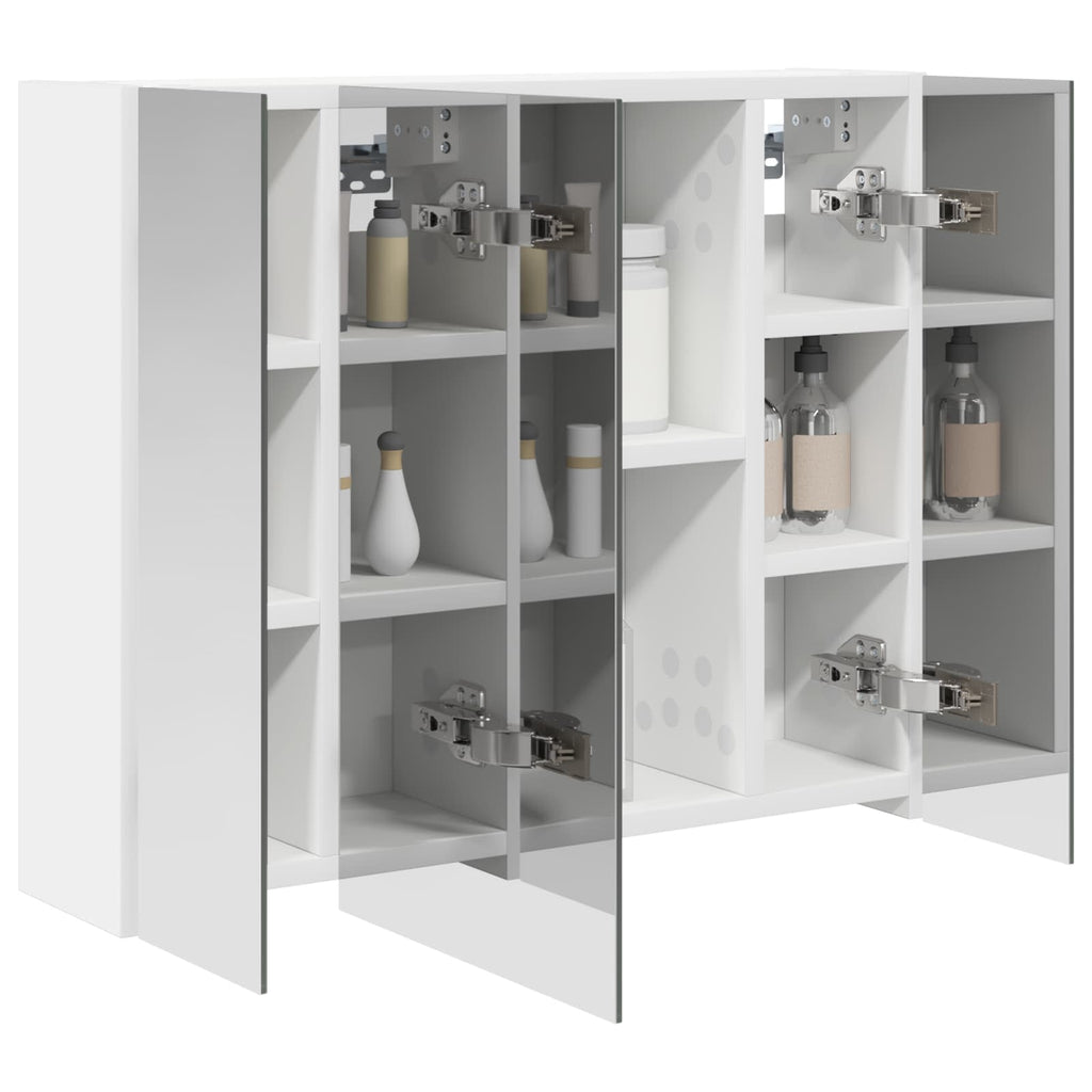 Badezimmerspiegelschrank Weiß 60 x 14,5 x 50 cm Holzwerkstoff