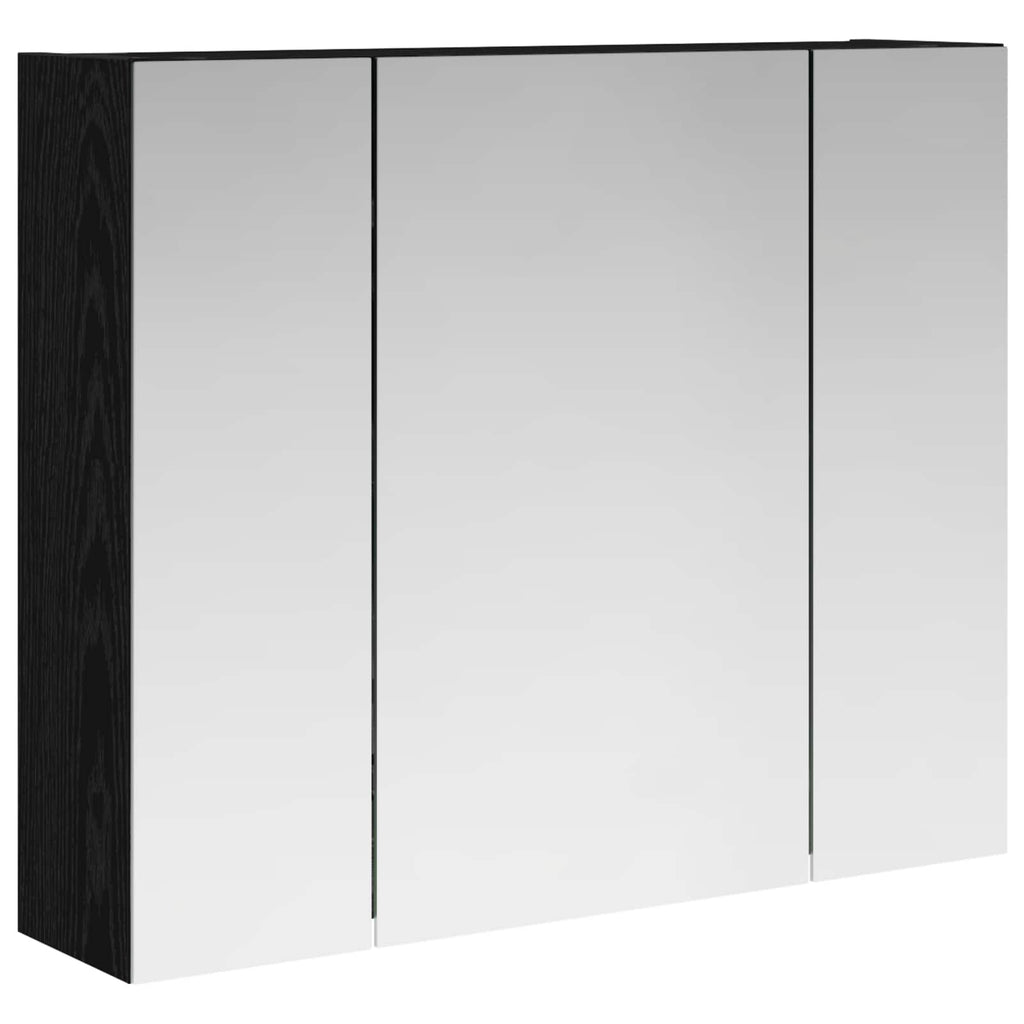 Badezimmerspiegelschrank Schwarz Eichen-Optik 60 x 14,5 x 50 cm