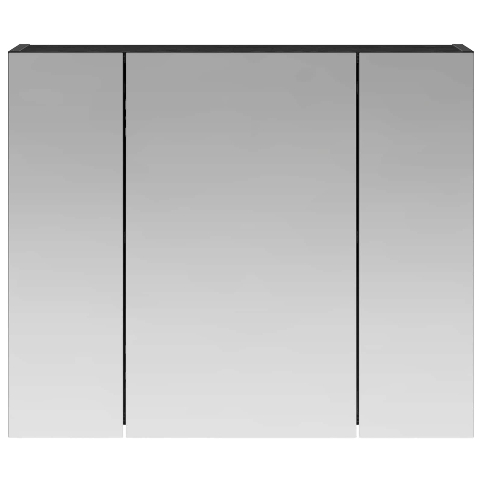 Badezimmerspiegelschrank Schwarz Eichen-Optik 60 x 14,5 x 50 cm