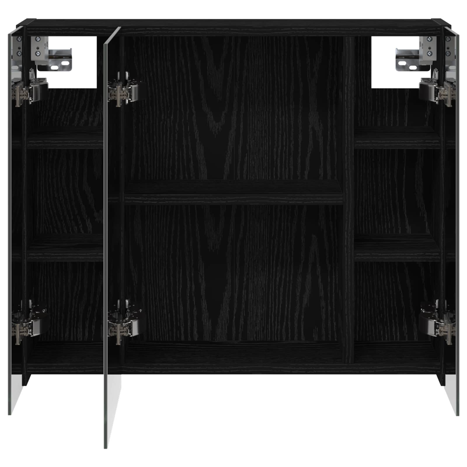 Badezimmerspiegelschrank Schwarz Eichen-Optik 60 x 14,5 x 50 cm