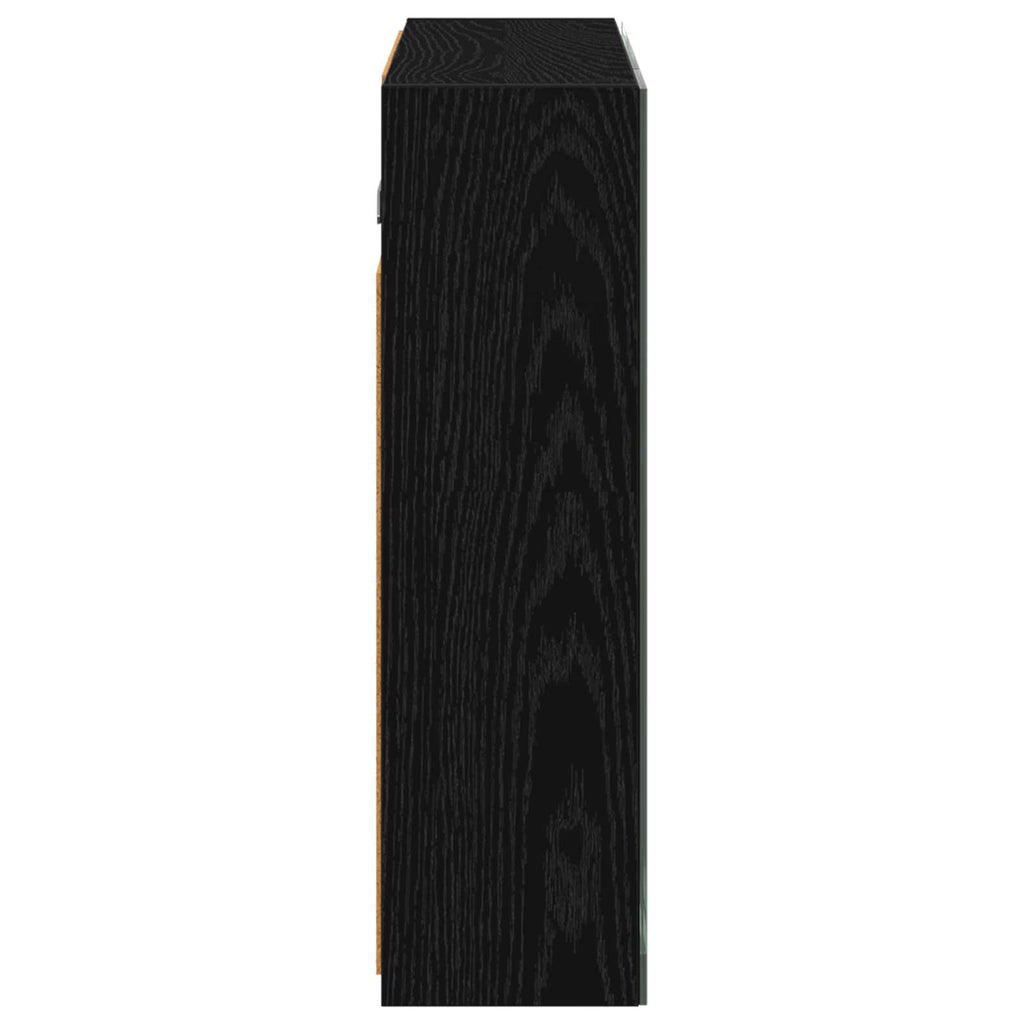 Badezimmerspiegelschrank Schwarz Eichen-Optik 60 x 14,5 x 50 cm