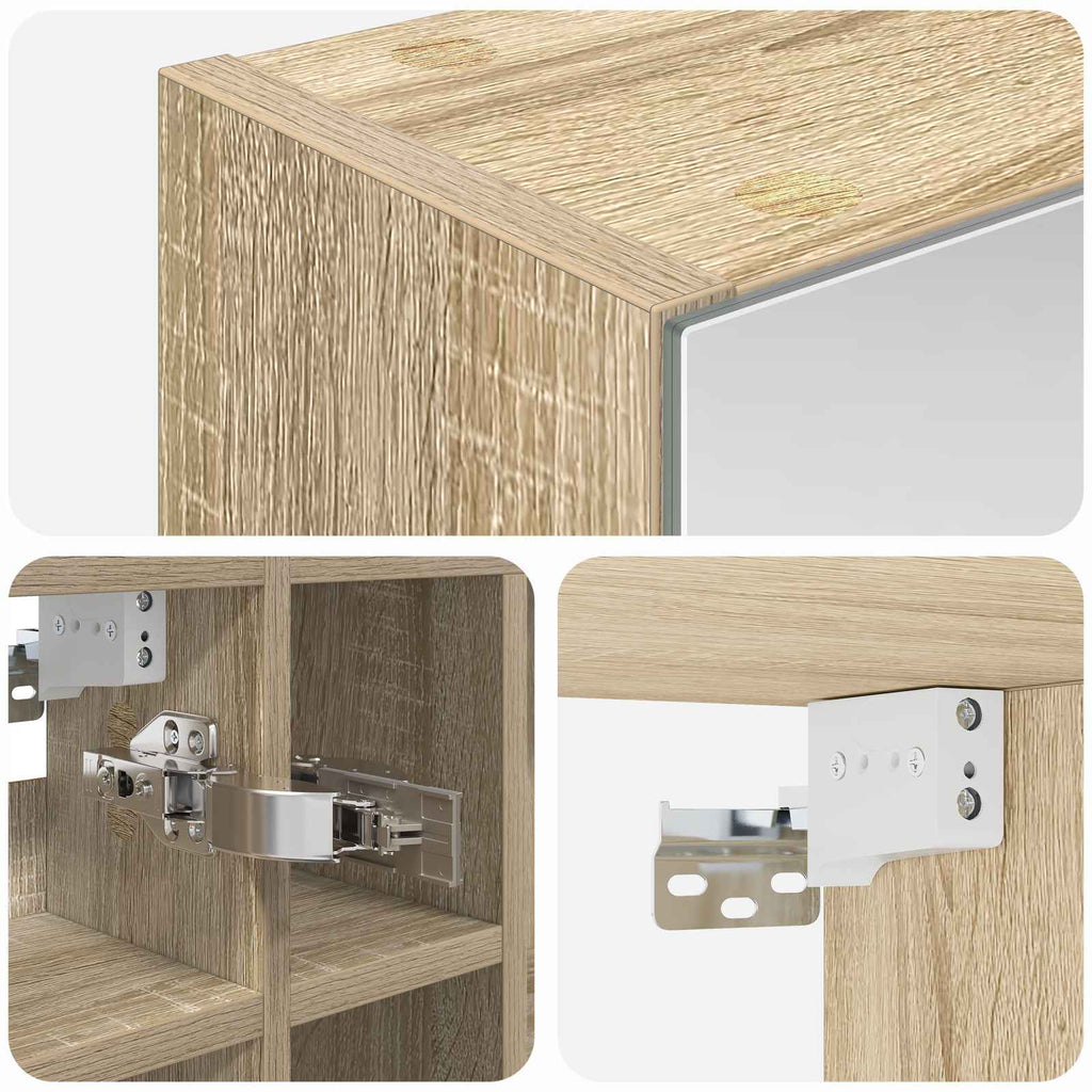Badezimmerspiegelschrank Sonoma-Eiche 60 x 14,5 x 50 cm