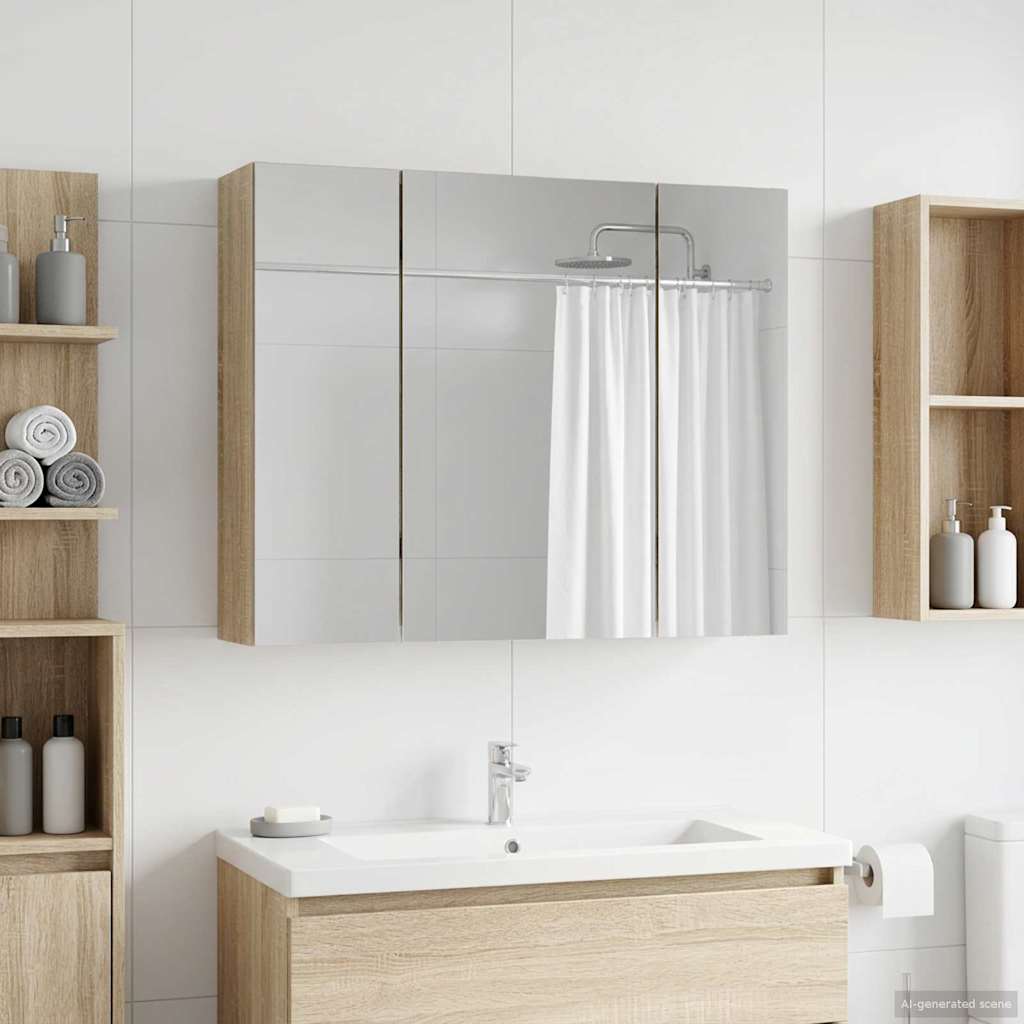 Badezimmerspiegelschrank Sonoma-Eiche 60 x 14,5 x 50 cm