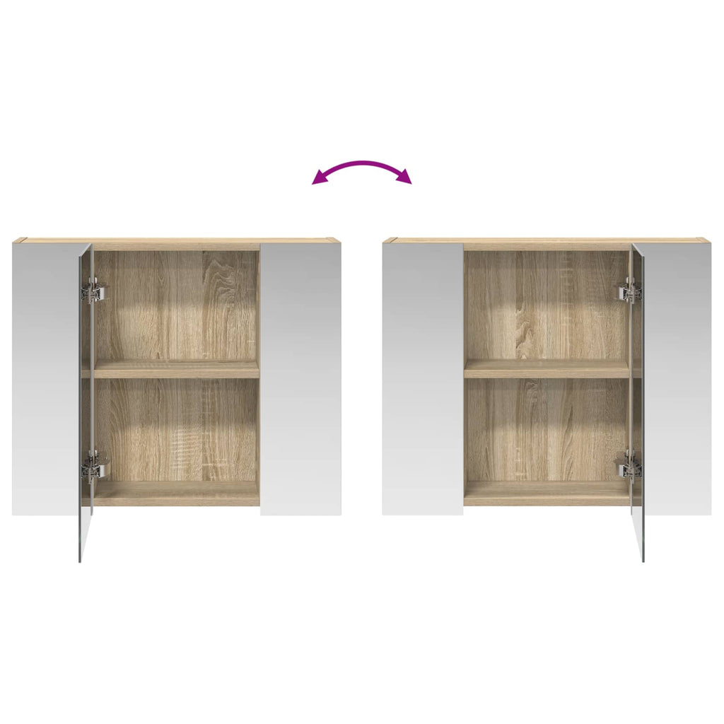 Badezimmerspiegelschrank Sonoma-Eiche 60 x 14,5 x 50 cm