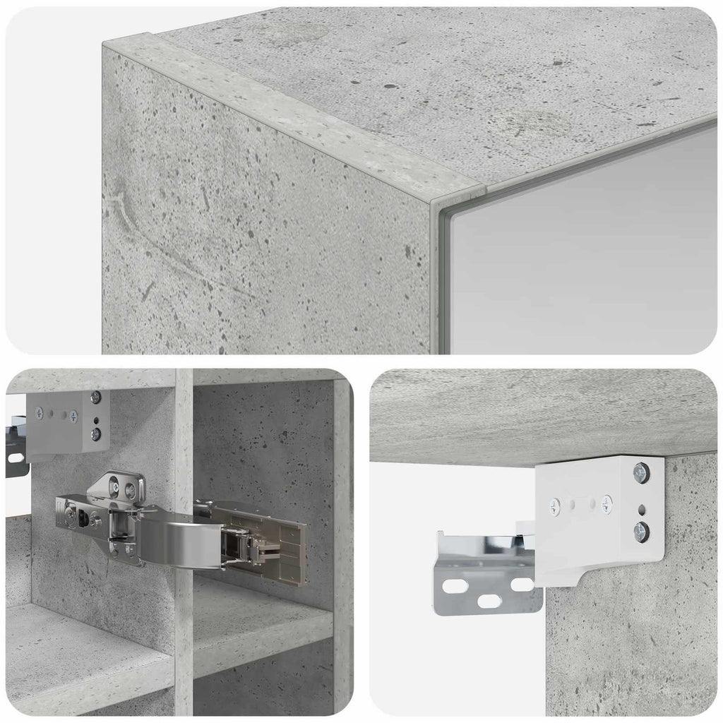 Badezimmerspiegelschrank Beton Grau 60 x 14,5 x 50 cm