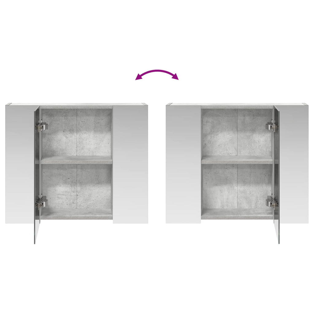 Badezimmerspiegelschrank Beton Grau 60 x 14,5 x 50 cm