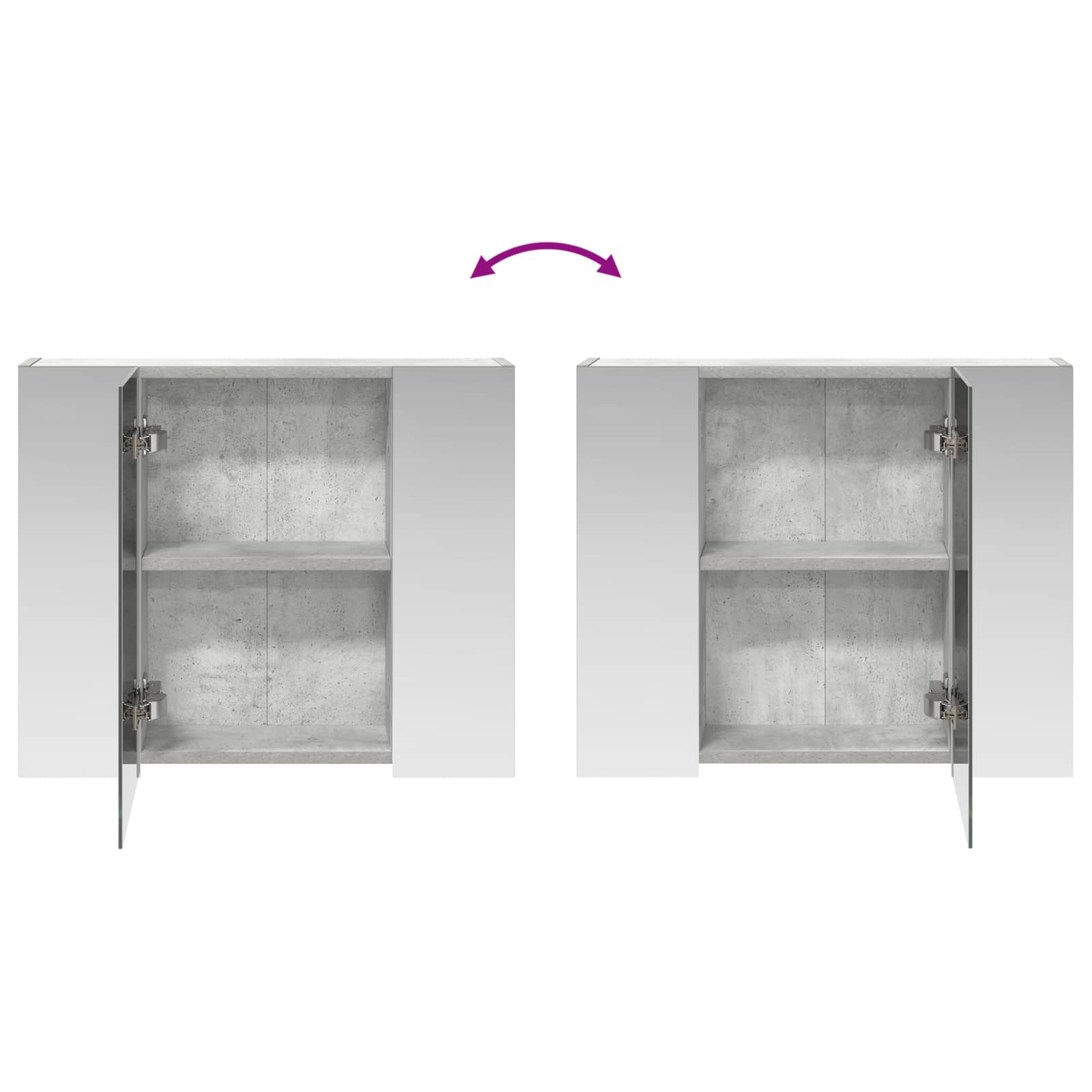 Badezimmerspiegelschrank Beton Grau 60 x 14,5 x 50 cm