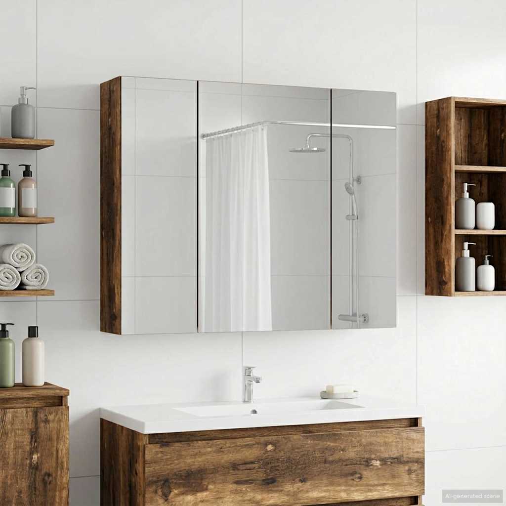 Badezimmerspiegelschrank Geräucherte Eiche 60 x 14,5 x 50 cm
