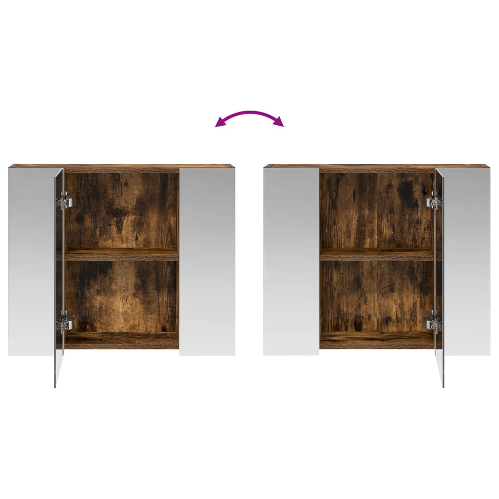 Badezimmerspiegelschrank Geräucherte Eiche 60 x 14,5 x 50 cm