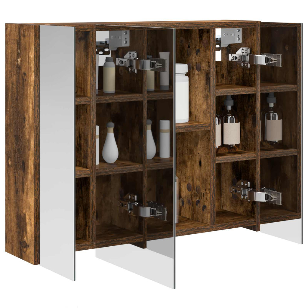Badezimmerspiegelschrank Geräucherte Eiche 60 x 14,5 x 50 cm