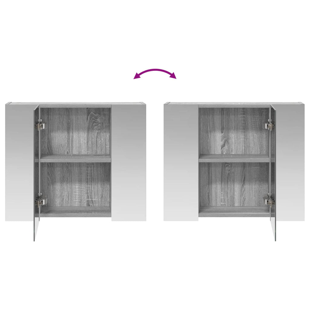 Badezimmerspiegelschrank Graues Sonoma 60 x 14,5 x 50 cm