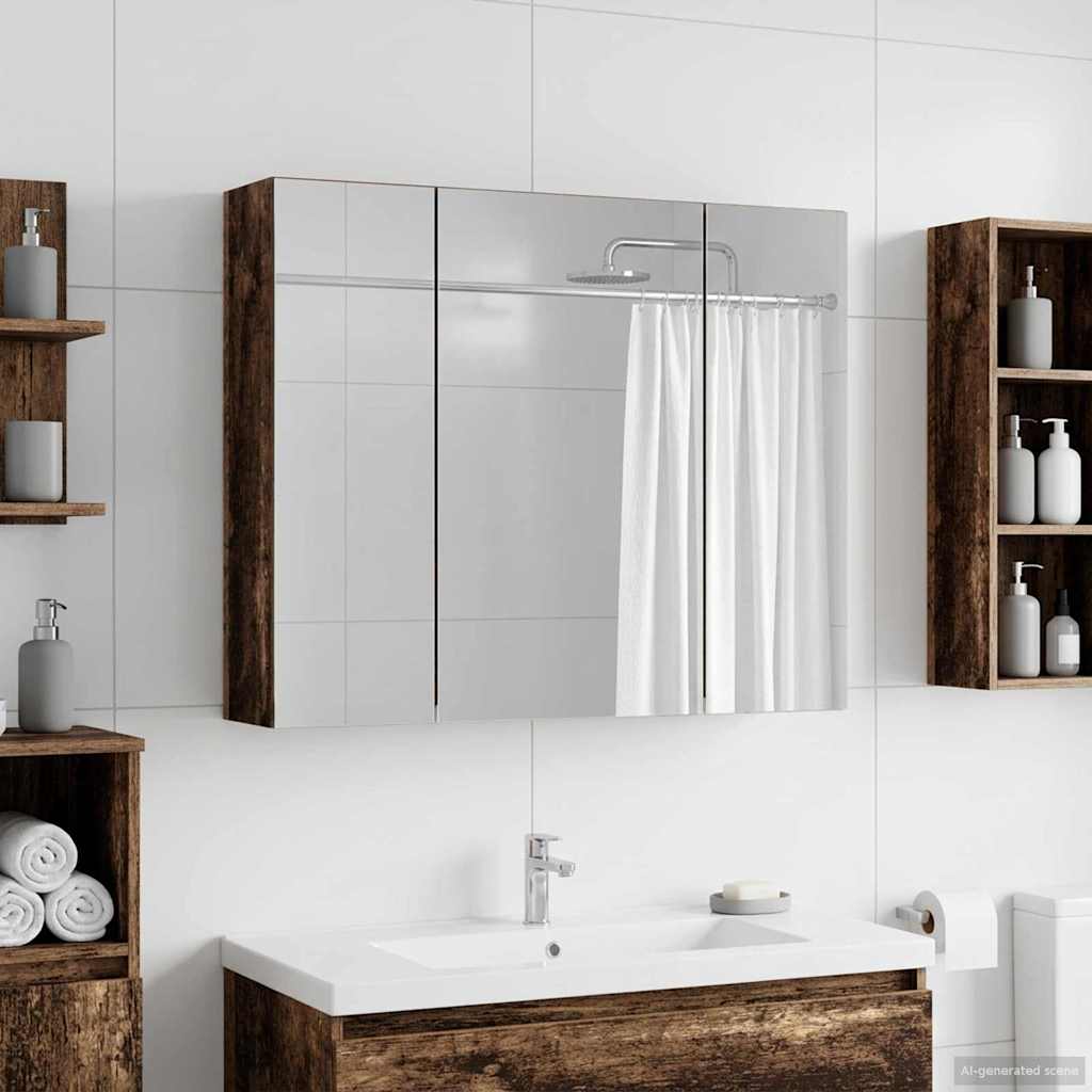 Badezimmerspiegelschrank Altholz 60 x 14,5 x 50 cm