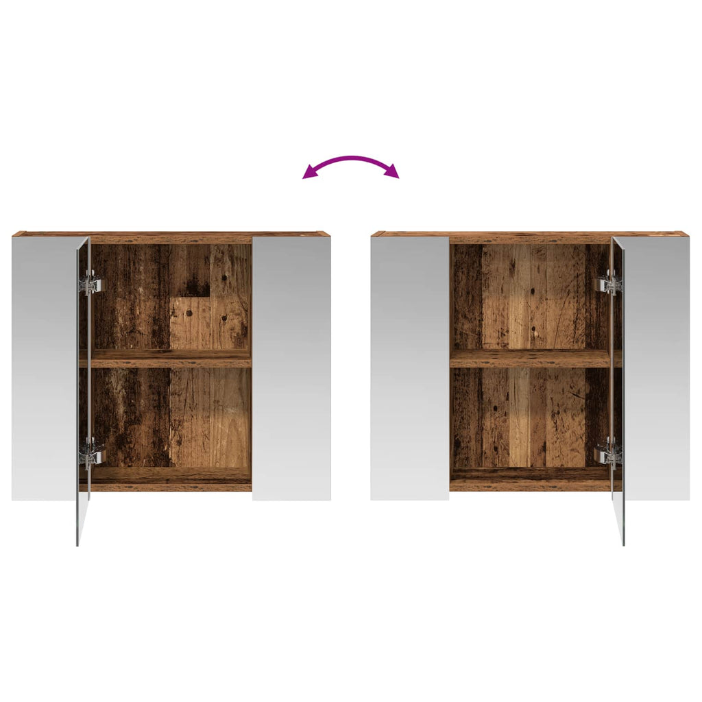 Badezimmerspiegelschrank Altholz 60 x 14,5 x 50 cm