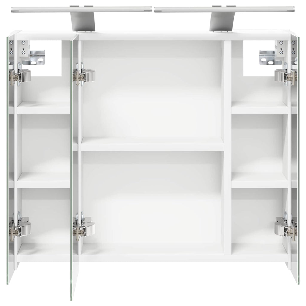 Badezimmerspiegelschrank Weiß 60 x 14,5 x 50 cm Holzwerkstoff