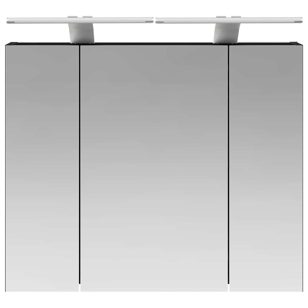 Badezimmerspiegelschrank Schwarz Eichen-Optik 60 x 14,5 x 50 cm