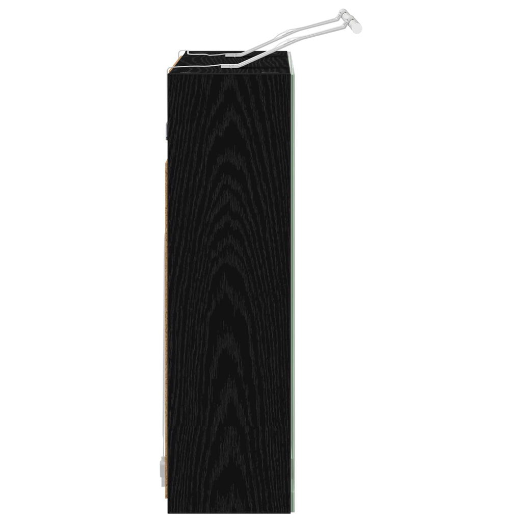 Badezimmerspiegelschrank Schwarz Eichen-Optik 60 x 14,5 x 50 cm