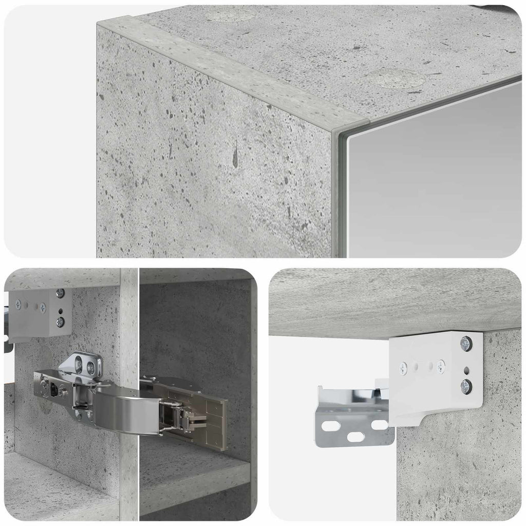 Badezimmerspiegelschrank Beton Grau 60 x 14,5 x 50 cm