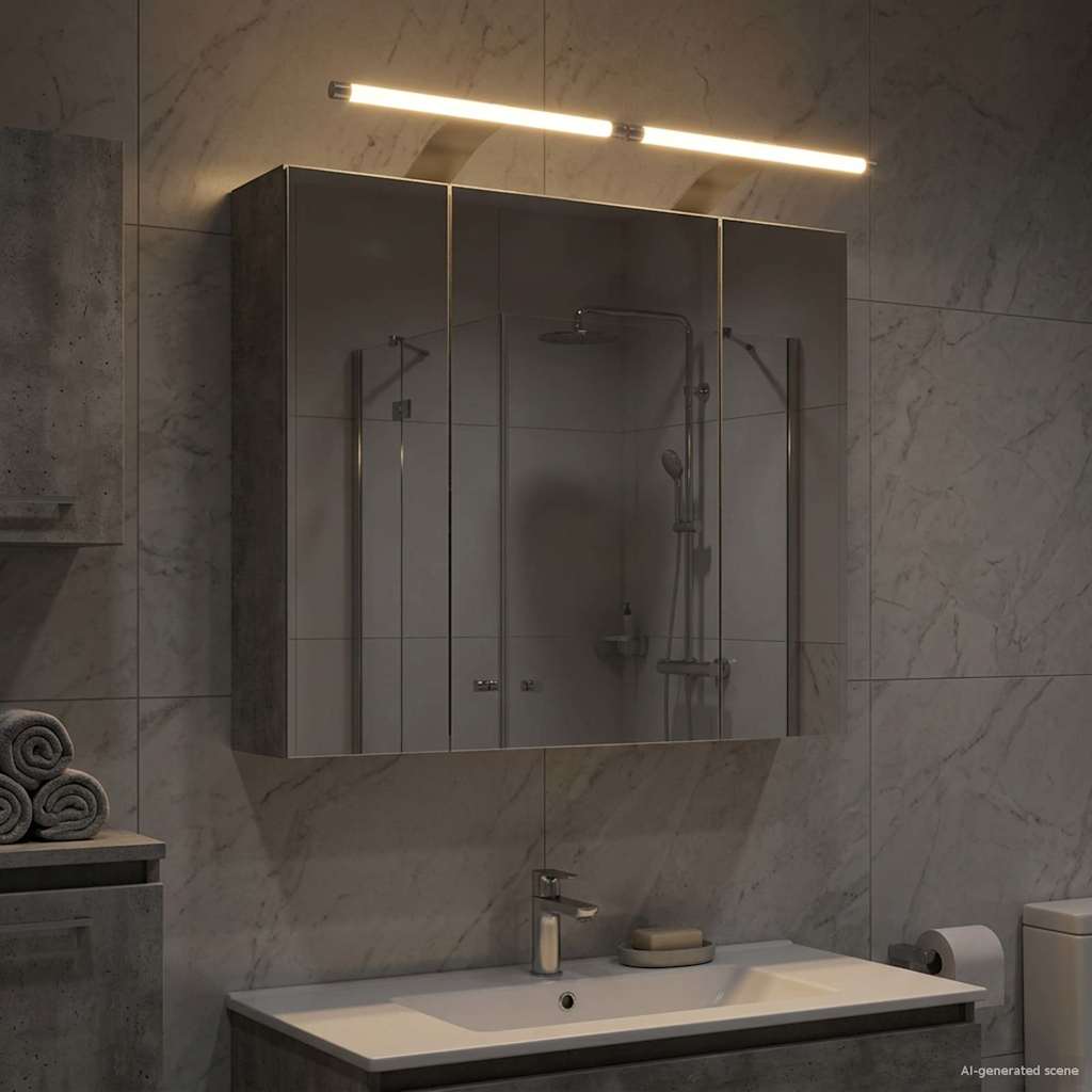 Badezimmerspiegelschrank Beton Grau 60 x 14,5 x 50 cm