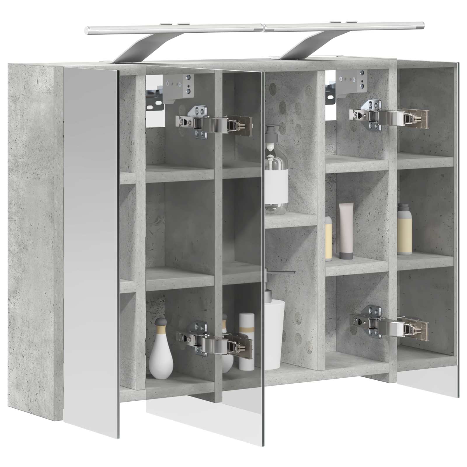 Badezimmerspiegelschrank Beton Grau 60 x 14,5 x 50 cm
