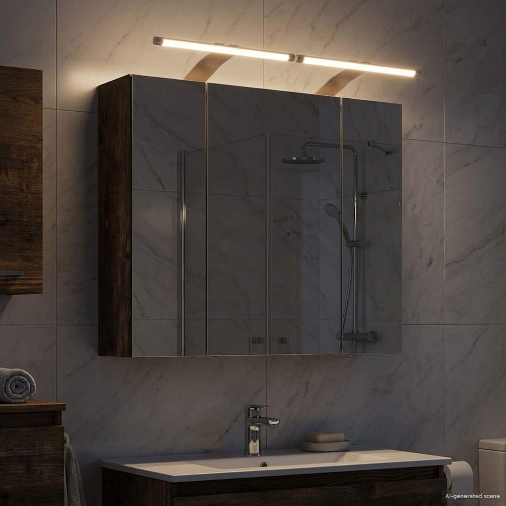 Badezimmerspiegelschrank Geräucherte Eiche 60 x 14,5 x 50 cm