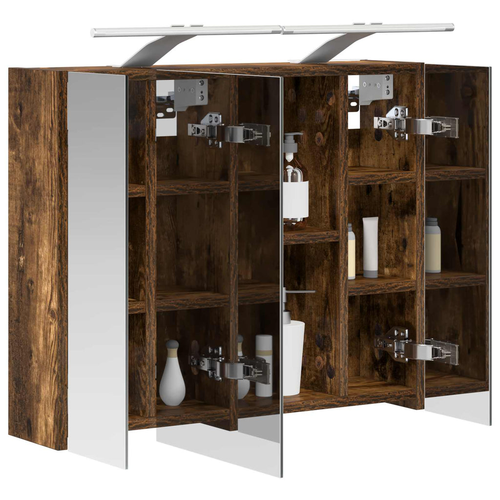 Badezimmerspiegelschrank Geräucherte Eiche 60 x 14,5 x 50 cm