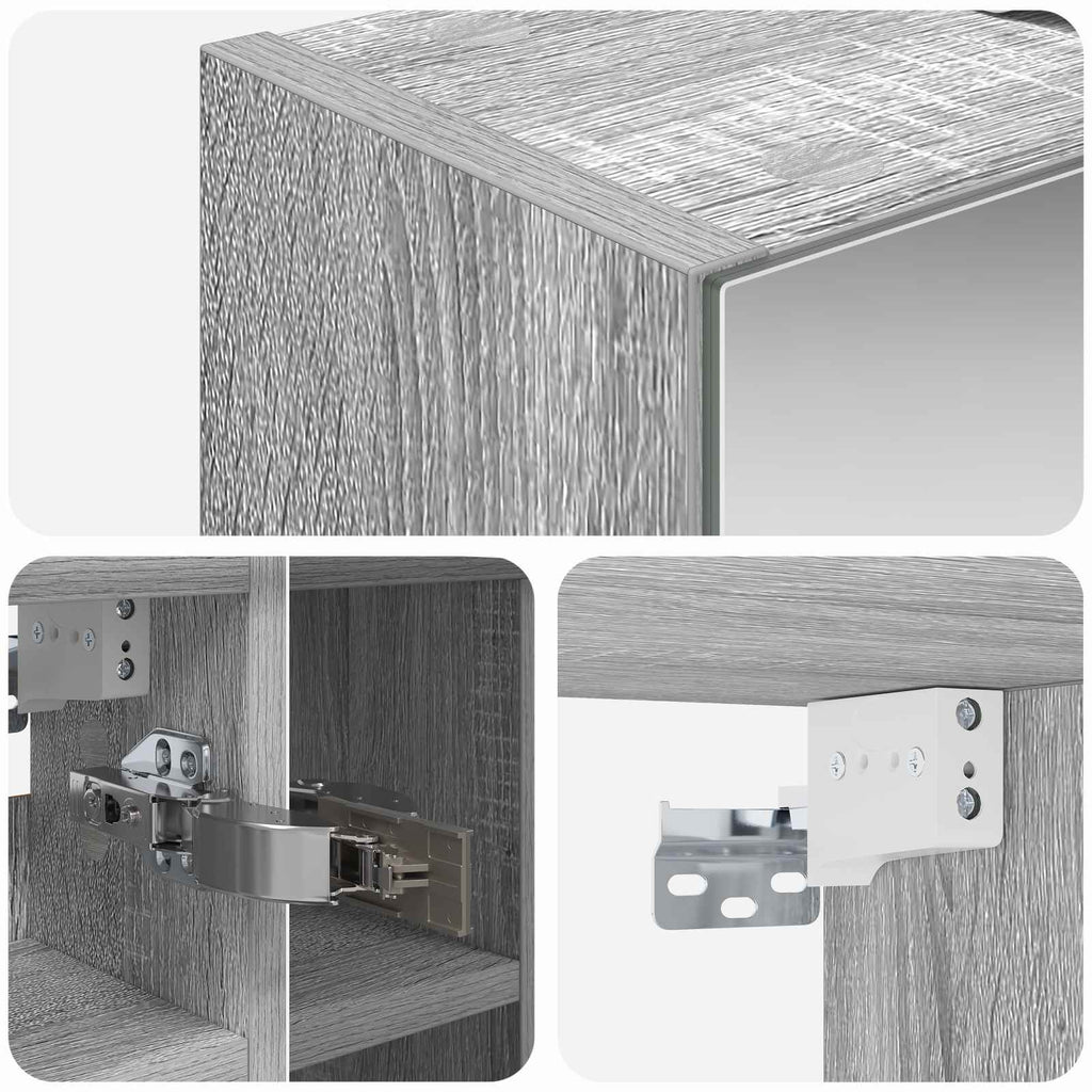 Badezimmerspiegelschrank Graues Sonoma 60 x 14,5 x 50 cm