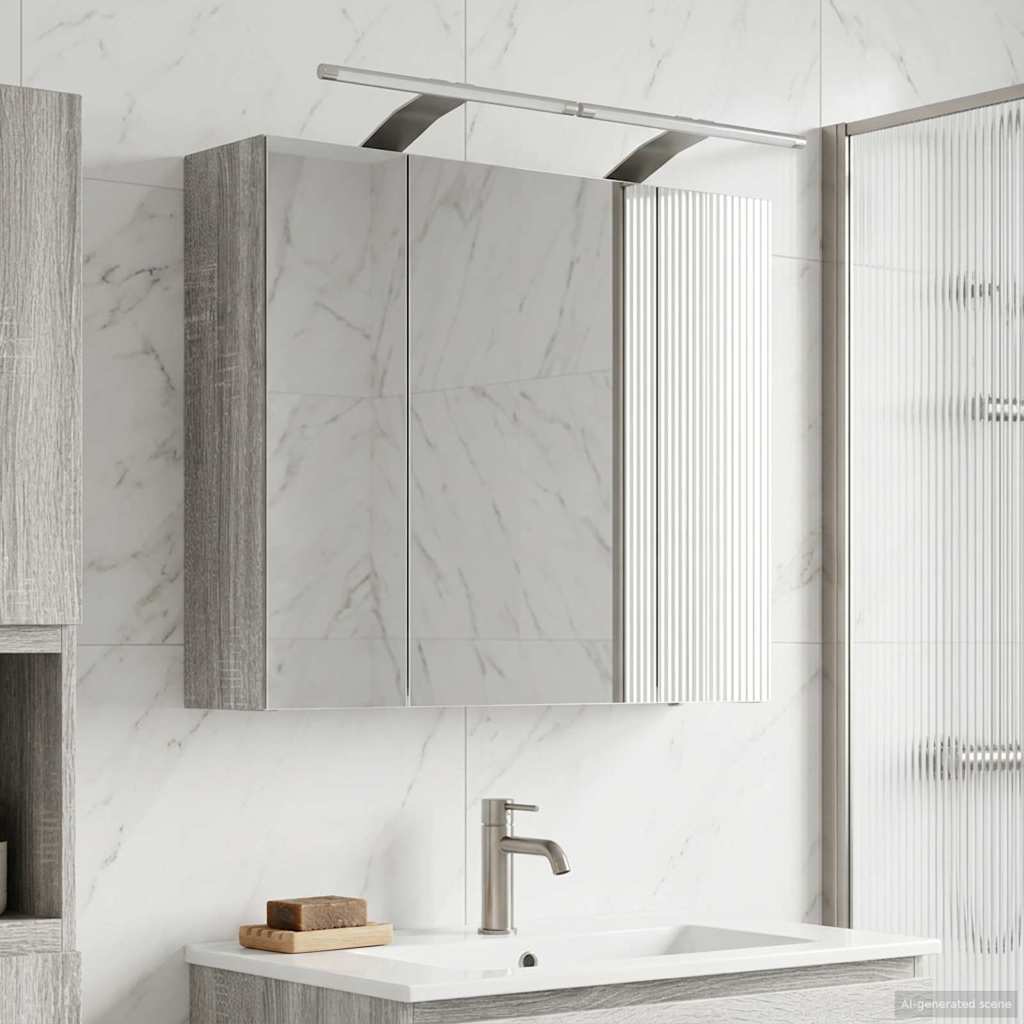 Badezimmerspiegelschrank Graues Sonoma 60 x 14,5 x 50 cm