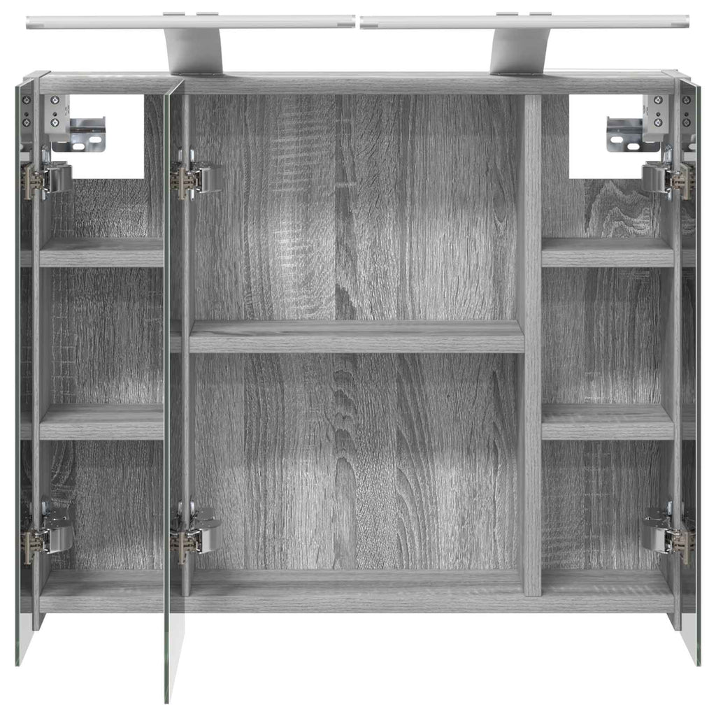 Badezimmerspiegelschrank Graues Sonoma 60 x 14,5 x 50 cm