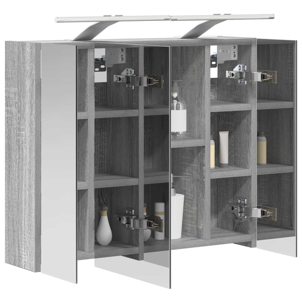 Badezimmerspiegelschrank Graues Sonoma 60 x 14,5 x 50 cm