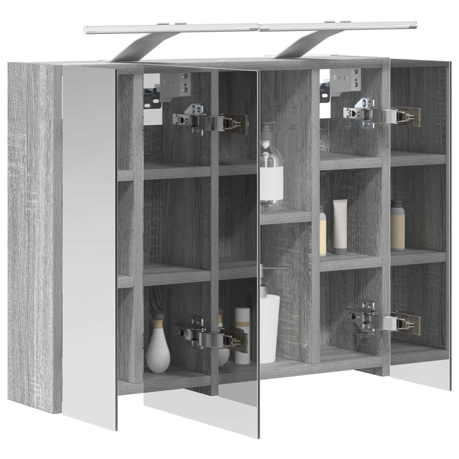 Badezimmerspiegelschrank Graues Sonoma 60 x 14,5 x 50 cm
