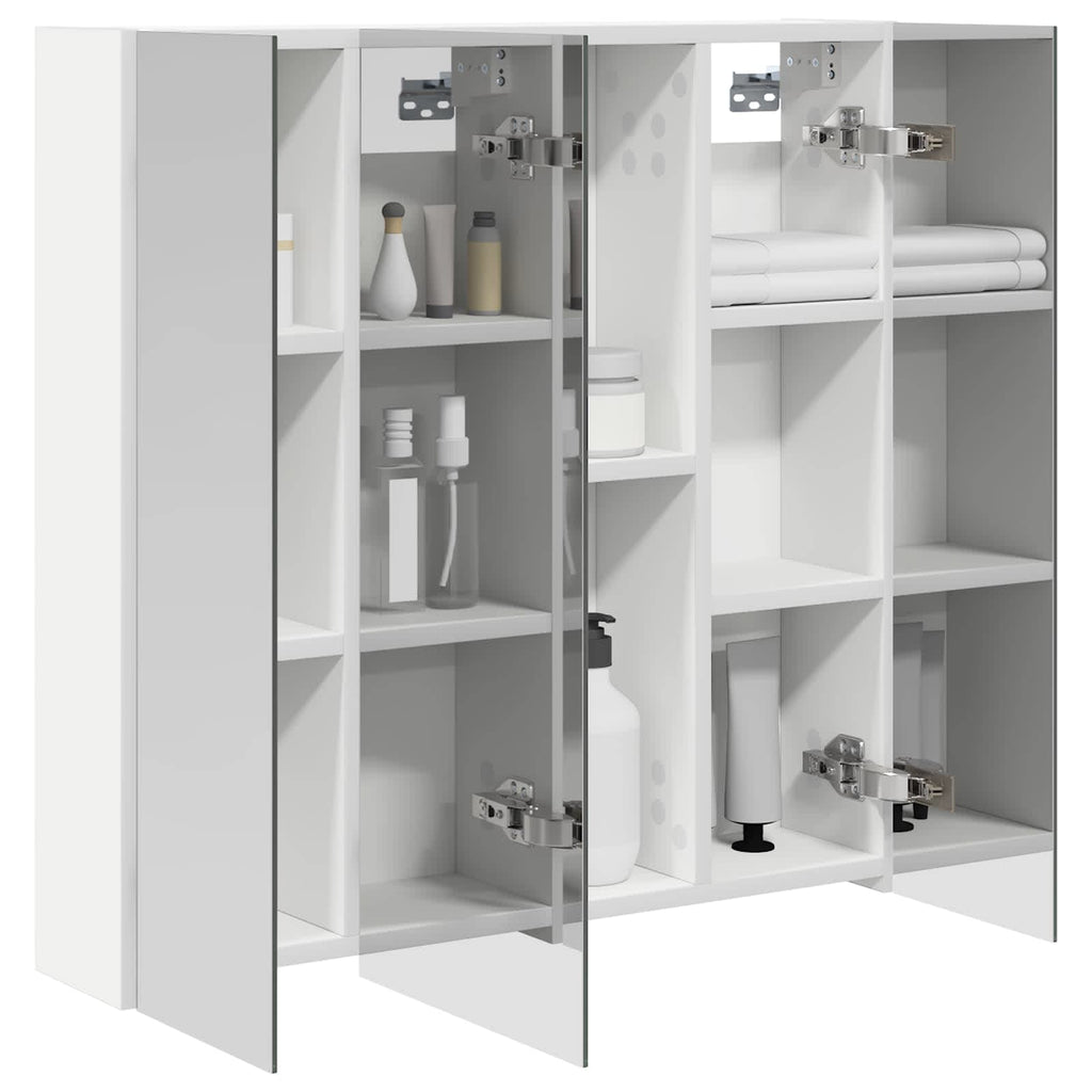Badezimmerspiegelschrank Weiß 70 x 14,5 x 70 cm Holzwerkstoff