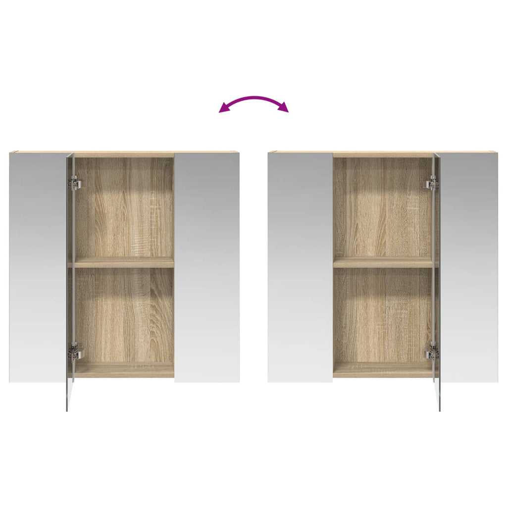 Badezimmerspiegelschrank Sonoma-Eiche 70 x 14,5 x 70 cm