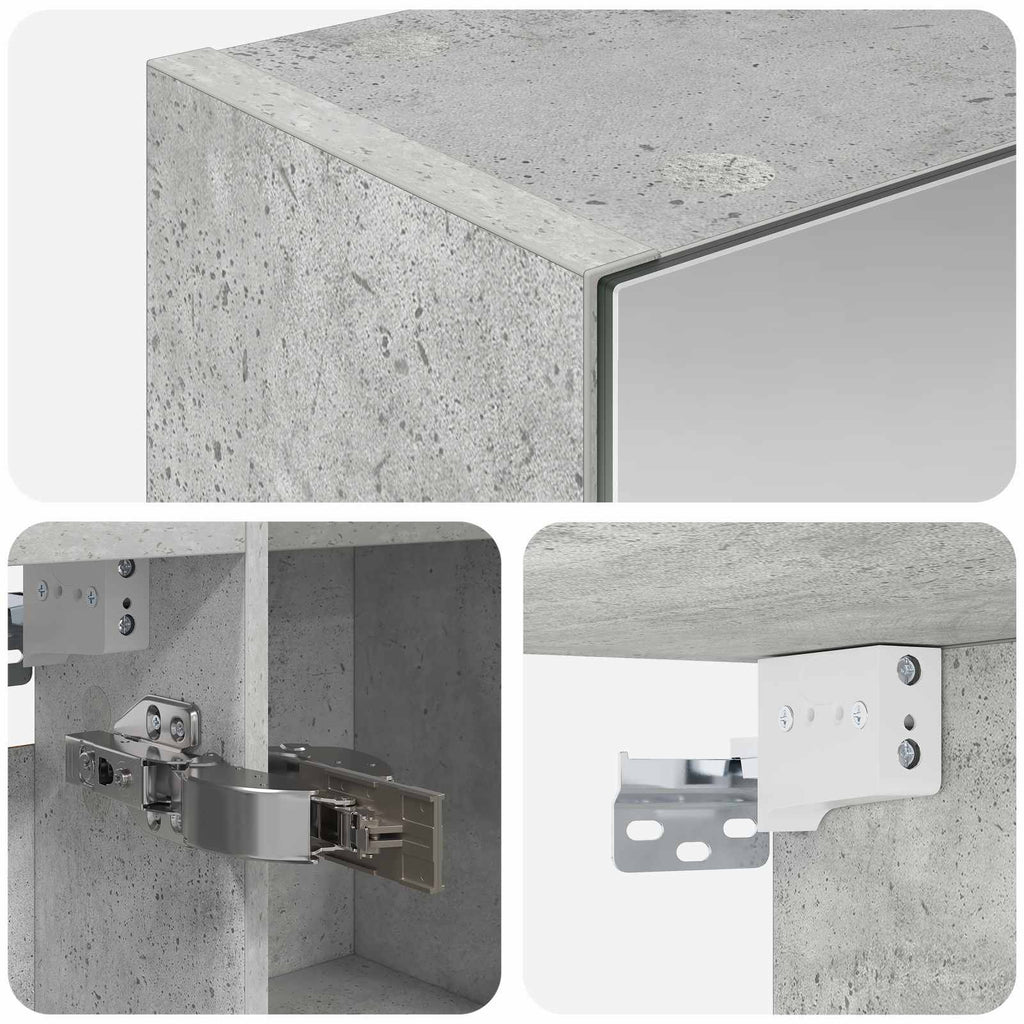 Badezimmerspiegelschrank Beton Grau 70 x 14,5 x 70 cm