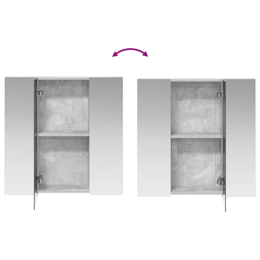 Badezimmerspiegelschrank Beton Grau 70 x 14,5 x 70 cm