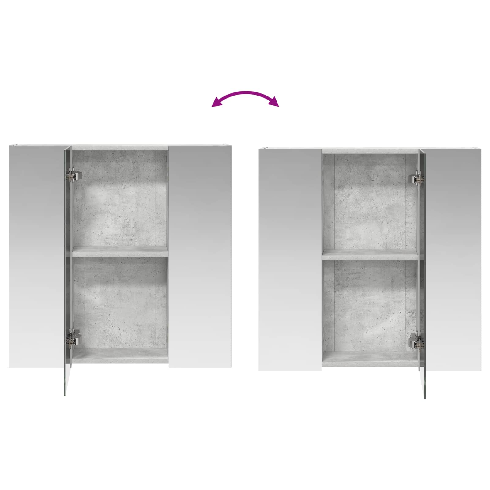 Badezimmerspiegelschrank Beton Grau 70 x 14,5 x 70 cm