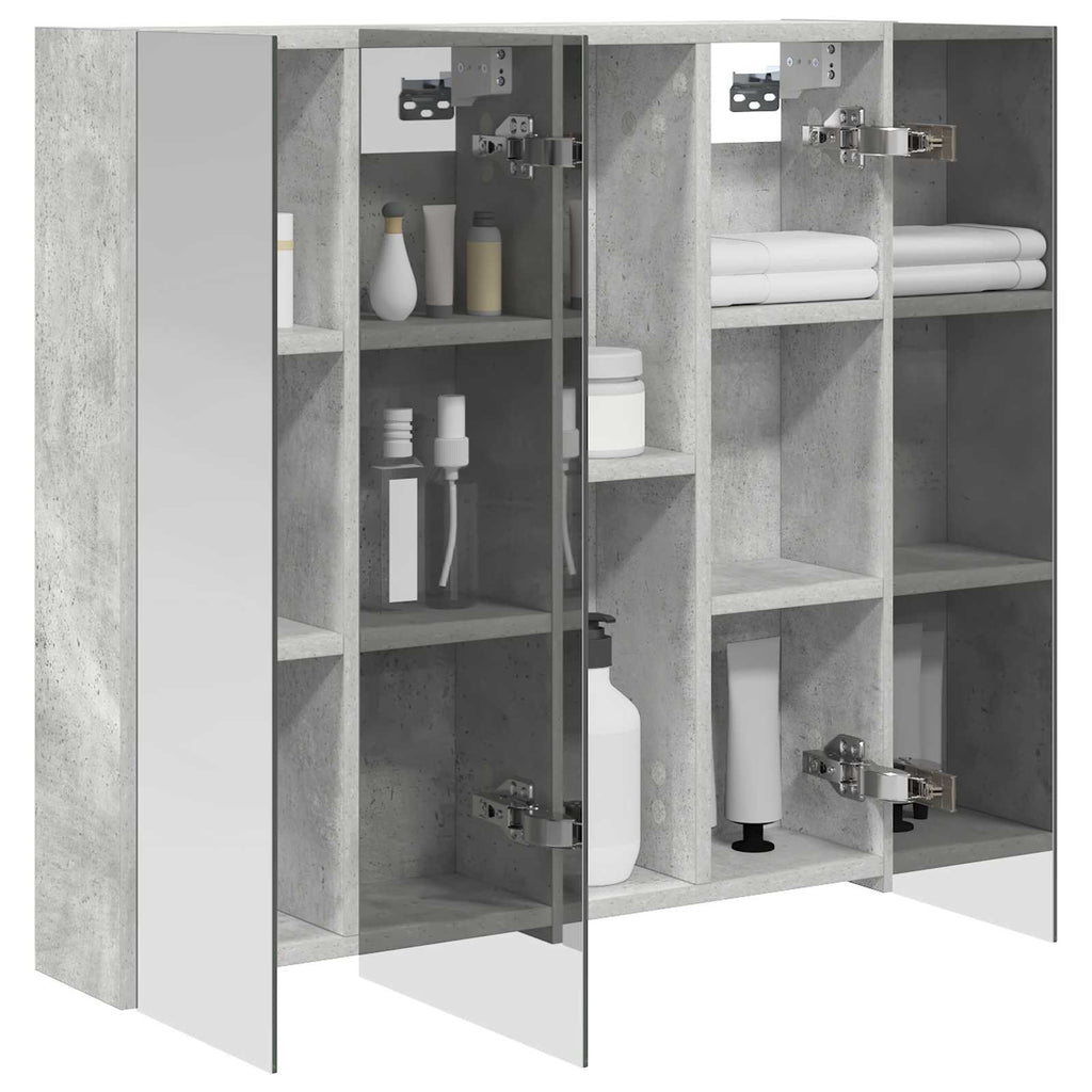 Badezimmerspiegelschrank Beton Grau 70 x 14,5 x 70 cm