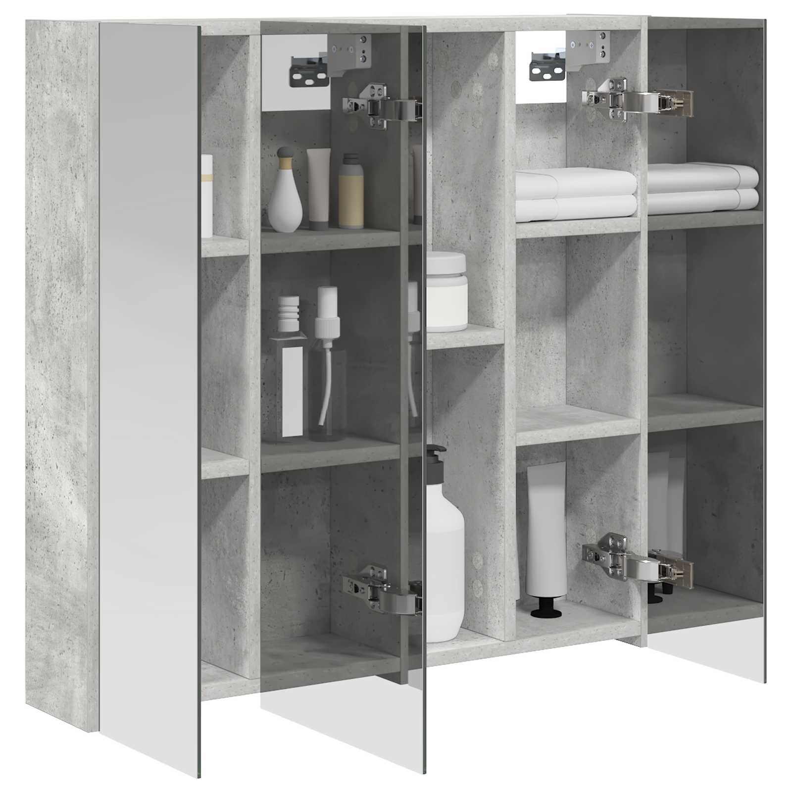 Badezimmerspiegelschrank Beton Grau 70 x 14,5 x 70 cm