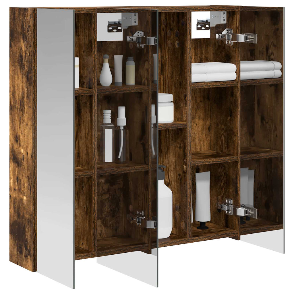 Badezimmerspiegelschrank Geräucherte Eiche 70 x 14,5 x 70 cm