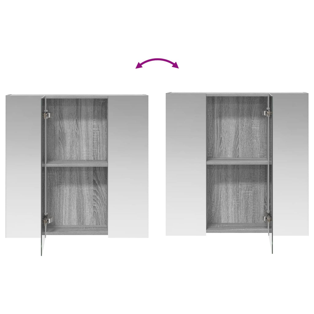 Badezimmerspiegelschrank Graues Sonoma 70 x 14,5 x 70 cm