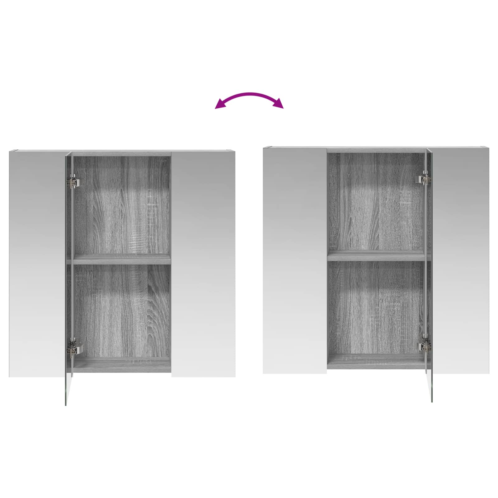 Badezimmerspiegelschrank Graues Sonoma 70 x 14,5 x 70 cm